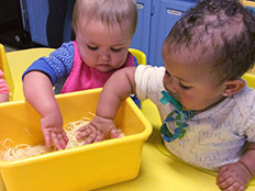 The Brown Bear Room - spaghetti at Robins Nest Learning Center
