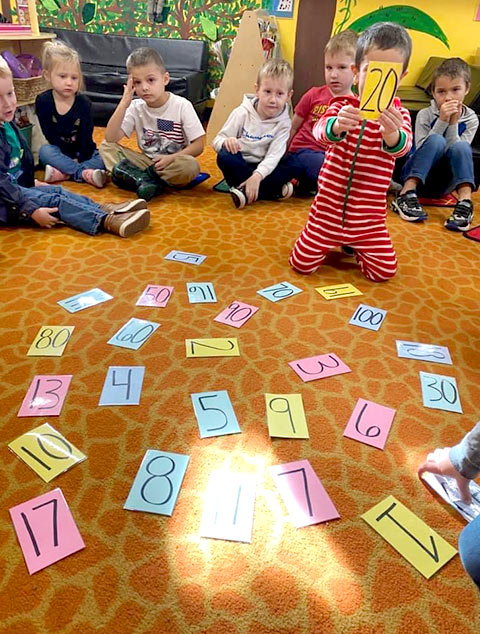 Pre-K Advanced - Kids learning numbers at Robins Nest Learning Center